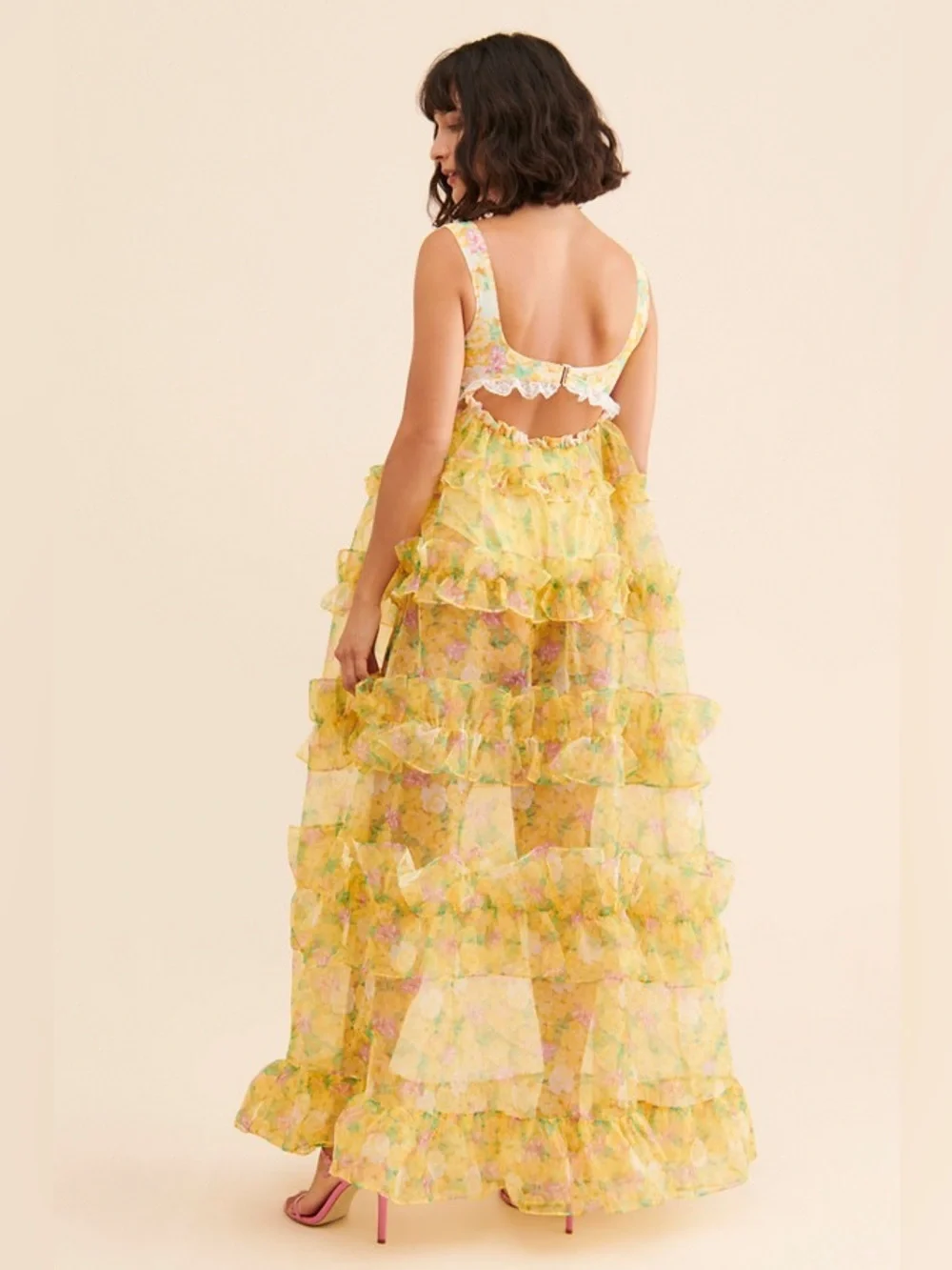 For Love & Lemon Vikki Sheer Maxi Dress - Picture 2 of 8